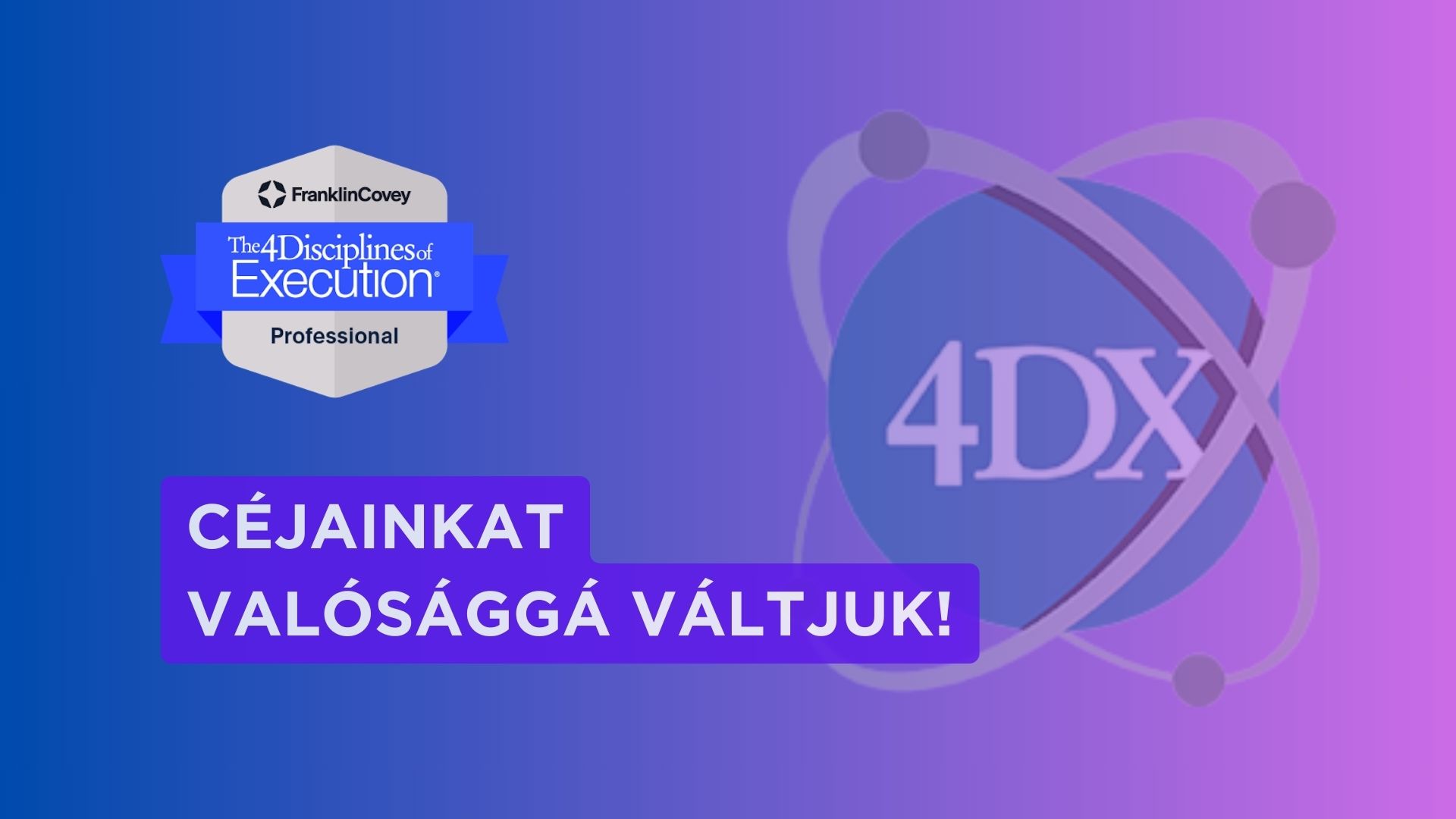 🚀 Az Ace Network Zrt. a Franklin Covey 4 Disciplines of Execution (4DX) modell megvalósításával törekszik céljainak hatékony megvalósítására! 🌟